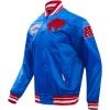Pro Standard Mens NFL Retro Classics Satin Jacket(Royal Blue/Red)