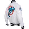 Pro Standard Mens NFL Retro Classics Satin Jacket(White/Black)