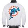 Pro Standard Mens NFL Retro Classics Satin Jacket(White/Black)