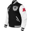 Pro Standard Mens NFL Retro Classics Varsity Jacket(Black/White)