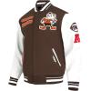 Pro Standard Mens NFL Retro Classics Varsity Jacket(Brown/White/Brown)