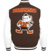 Pro Standard Mens NFL Retro Classics Varsity Jacket(Brown/White/Brown)