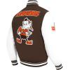 Pro Standard Mens NFL Retro Classics Varsity Jacket(Brown/White/Brown)