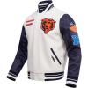Pro Standard Mens NFL Retro Classics Varsity Jacket(Eggshell/ Midnight Navy)