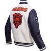 Pro Standard Mens NFL Retro Classics Varsity Jacket(Eggshell/ Midnight Navy)
