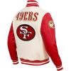 Pro Standard Mens NFL Retro Classics Varsity Jacket(Eggshell/ Red)