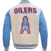 Pro Standard Mens NFL Retro Classics Varsity Jacket(Eggshell/ University Blue)