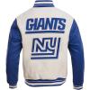 Pro Standard Mens NFL Retro Classics Varsity Jacket(Eggshell/Dodger Blue)