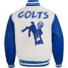 Pro Standard Mens NFL Retro Classics Varsity Jacket(Eggshell/Royal Blue)