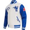 Pro Standard Mens NFL Retro Classics Varsity Jacket(Eggshell/Royal Blue)