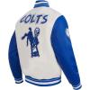 Pro Standard Mens NFL Retro Classics Varsity Jacket(Eggshell/Royal Blue)