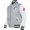 Pro Standard Mens NFL Retro Classics Varsity Jacket(Heather Grey/White/Black)