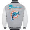 Pro Standard Mens NFL Retro Classics Varsity Jacket(Heather Grey/White/Black)