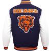 Pro Standard Mens NFL Retro Classics Varsity Jacket(Midnight Navy/Orange/Midnight Navy)