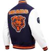 Pro Standard Mens NFL Retro Classics Varsity Jacket(Midnight Navy/Orange/Midnight Navy)