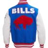 Pro Standard Mens NFL Retro Classics Varsity Jacket(Royal Blue/Red)