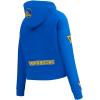 Pro Standard NBA womens Womens Nba Golden State Warriors Classic Player Brushed Back French Terry Cropped Pullover Hoodie(Royal Blue)