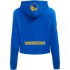 Pro Standard NBA womens Womens Nba Golden State Warriors Classic Player Brushed Back French Terry Cropped Pullover Hoodie(Royal Blue)