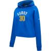 Pro Standard NBA womens Womens Nba Golden State Warriors Classic Player Brushed Back French Terry Cropped Pullover Hoodie(Royal Blue)