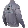 Pro Standard NCAA mens Mens College Classic Chenille Satin Jacket(Gray)