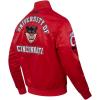 Pro Standard NCAA mens Mens College Classic Chenille Satin Jacket(Red)