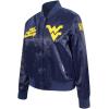 Pro Standard NCAA womens/Female Womens College Classic Essentials Ribbed Satin Jacket(Midnight Navy)