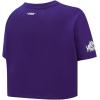 Pro Standard Women’s College Classic Chenille Short Sleeve Boxy Tee(Purple)