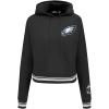 Pro Standard Womens NFL Mash Up Cropped Pullover Hoodie(Black)
