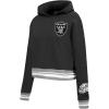 Pro Standard Womens NFL Mash Up Cropped Pullover Hoodie(Black/Gray)