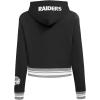 Pro Standard Womens NFL Mash Up Cropped Pullover Hoodie(Black/Gray)