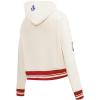 Pro Standard Womens NHL Retro Classics Brushed Back French Terry Cropped Pullover Hoodie(Eggshell/ Red)