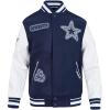 DIY Pick Stitch Dallas Cowboys Men’s Rib Wool Varsity Jacket (Midnight Navy/White) by Pro Standard(Midnight Navy/White)