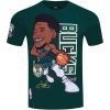 Mens NBA Milwaukee Bucks Remix Avatar Cotton Short Sleeve Tee(Forest Green)