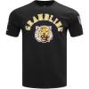 Pro Standard Mens College Classic Chenille Stacked Logo Short Sleeve Tee(Black)