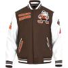 Pro Standard Mens NFL Retro Classics Varsity Jacket(Brown/White/Brown)