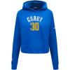 Pro Standard NBA womens Womens Nba Golden State Warriors Classic Player Brushed Back French Terry Cropped Pullover Hoodie(Royal Blue)