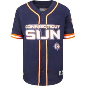 Big Boys WNBA Mesh Button Down Top(Midnight Navy/Orange)