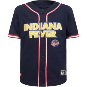 Big Boys WNBA Mesh Button Down Top(Midnight Navy/Red)