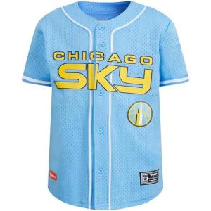 Big Boys WNBA Mesh Button Down Top(University Blue)