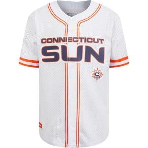 Big Boys WNBA Mesh Button Down Top(White/Orange)