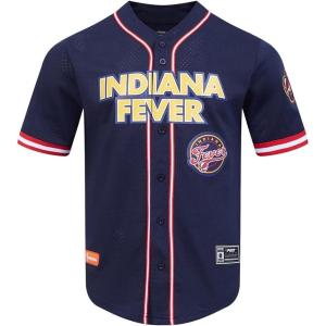Mens WNBA Mesh Button Down Top(Midnight Navy/Red)