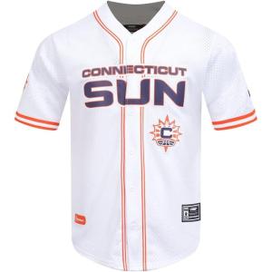 Mens WNBA Mesh Button Down Top(White/Orange)