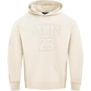 NBA LOS ANGELES LAKERS LEBRON JAMES #23 NEUTRAL PNN MEN’S DROP SHOULDER FLC PO HOODIE(Eggshell)