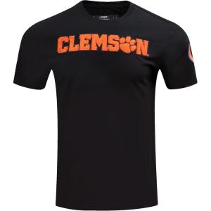 Pro Standard Mens Clemson University Classic Chenille Short Sleeve Tee Black L