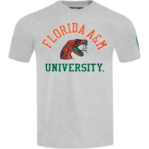 Pro Standard Mens College Classic Chenille Stacked Logo Short Sleeve Tee(Heather Grey)