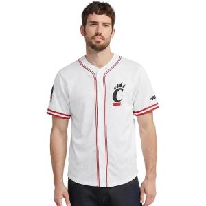 Pro Standard Men’s College Mesh Button Down Top(White/Red)