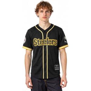 Pro Standard Mens NFL Mesh Button Down Top(Black/Yellow)