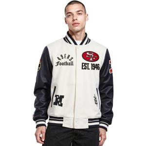 Pro Standard Mens NFL Modern Originals Varsity Jacket(Eggshell/ Black)