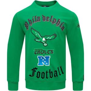 Pro Standard Mens NFL Old English Brushed Back French Terry Crewneck Sweatshirt(Kelly Green)