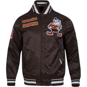 Pro Standard Mens NFL Retro Classics Satin Jacket(Brown)